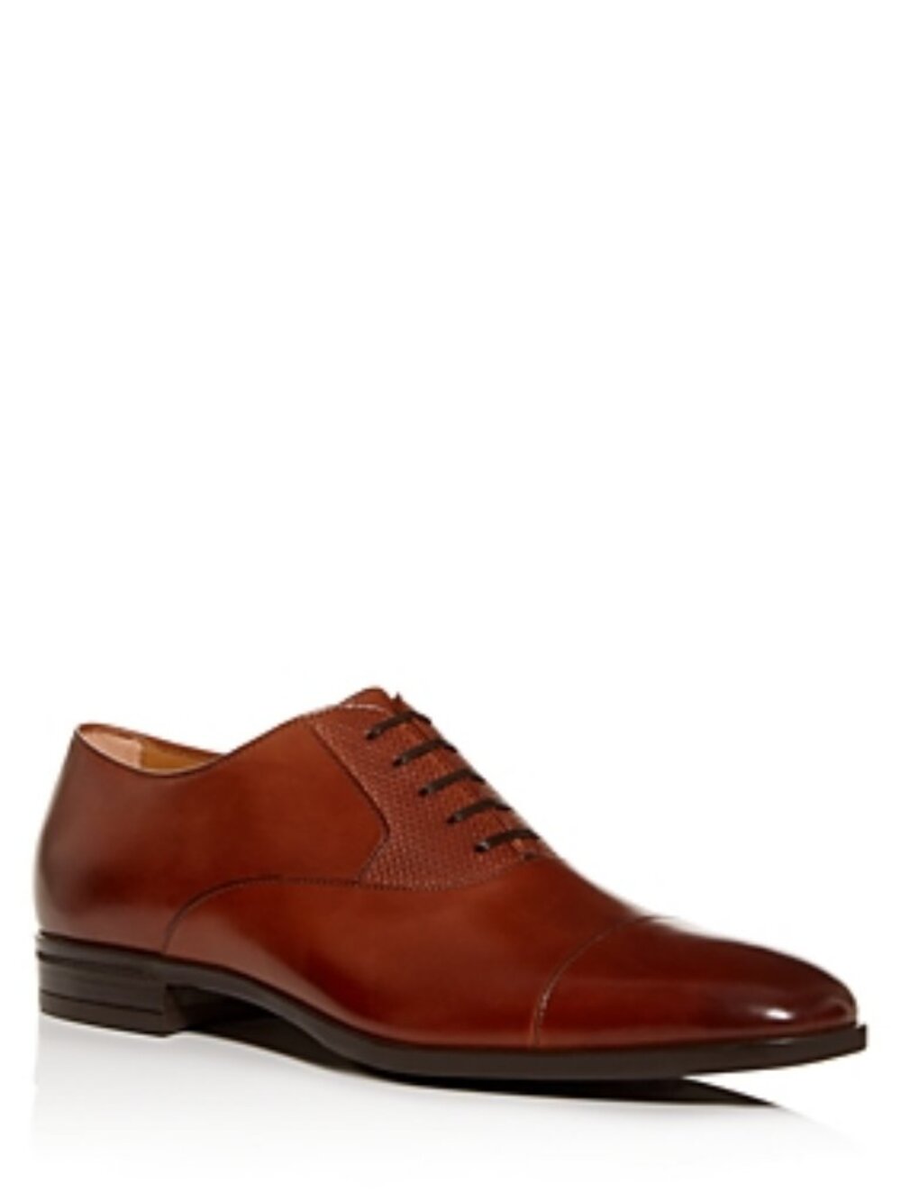 **SALE** BOSS Men's Kensington Leather Cap-Toe Oxfords Brown--9690